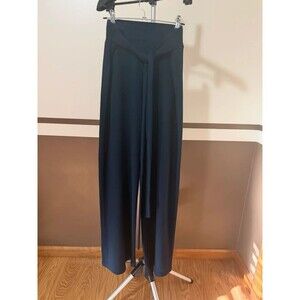 Lola & Sophie Navy High-Waisted Wide-Leg Tie-Waist Pants Size S